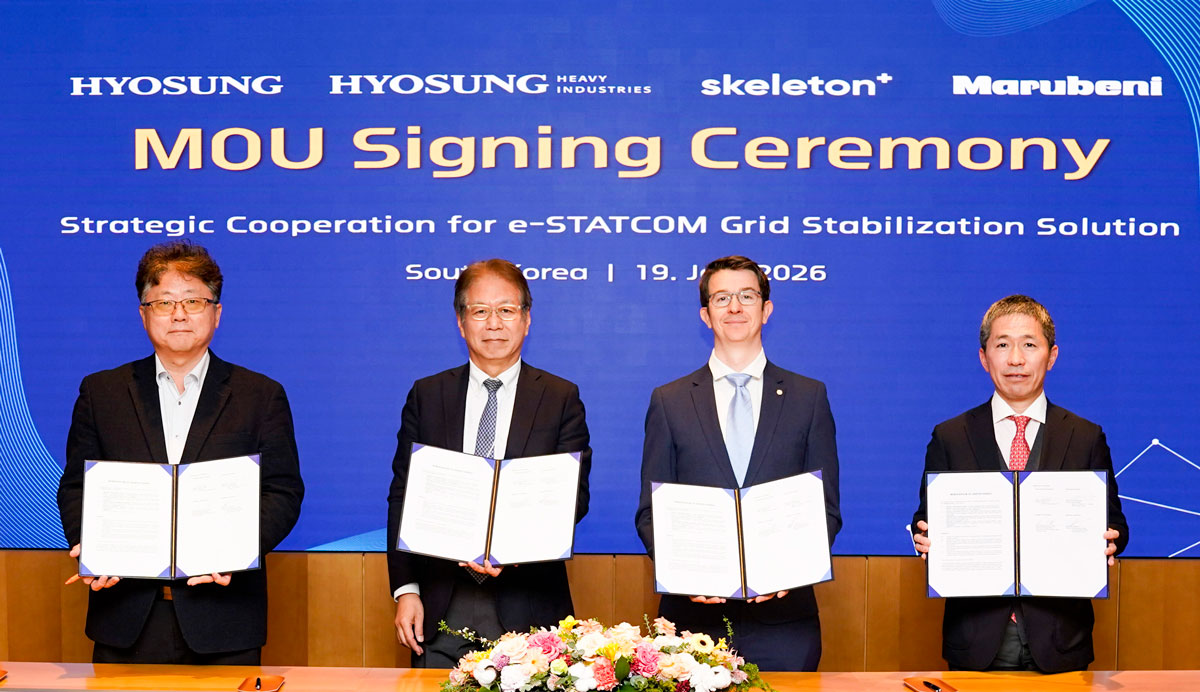 Skeleton Hyosung Heavy Industries MOU E-STATCOM grid stability