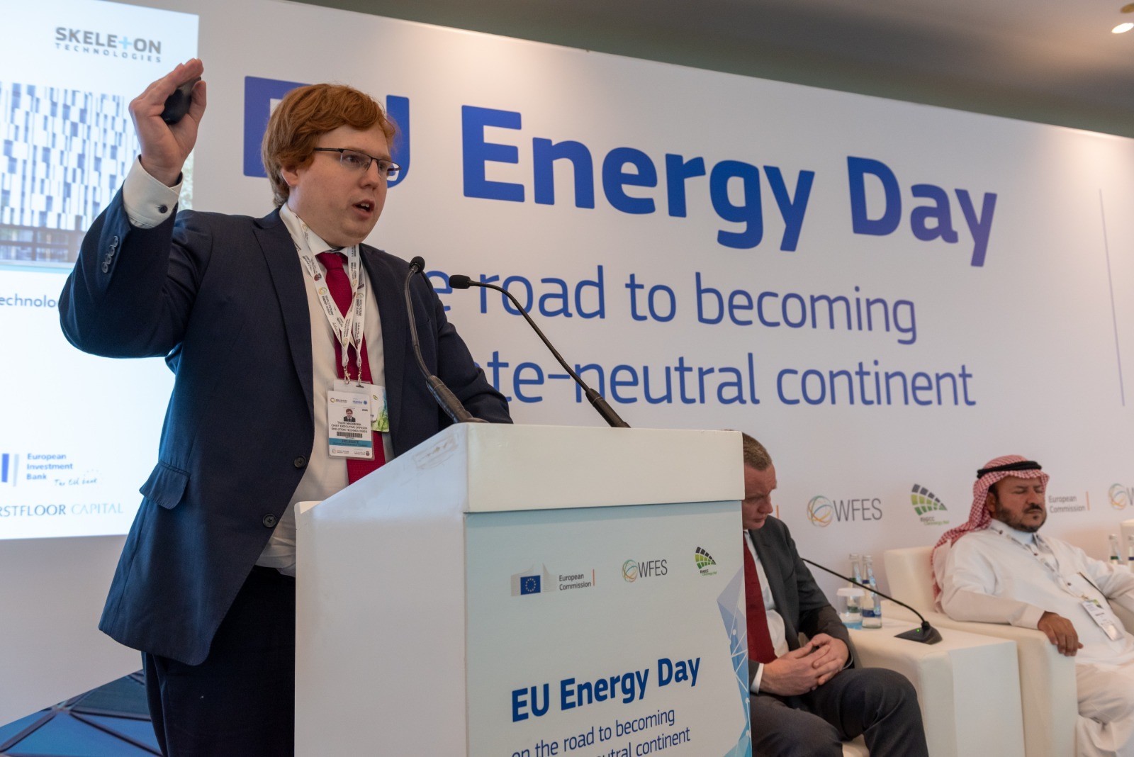 Skeleton CEO Taavi Madiberk at EU Energy Day in Abu Dhabi